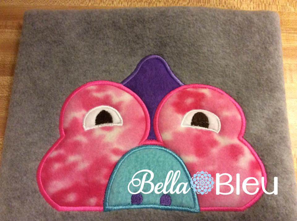 Dino Hooded Towel Topper Peeker Machine Applique Embroidery Designs or Tee