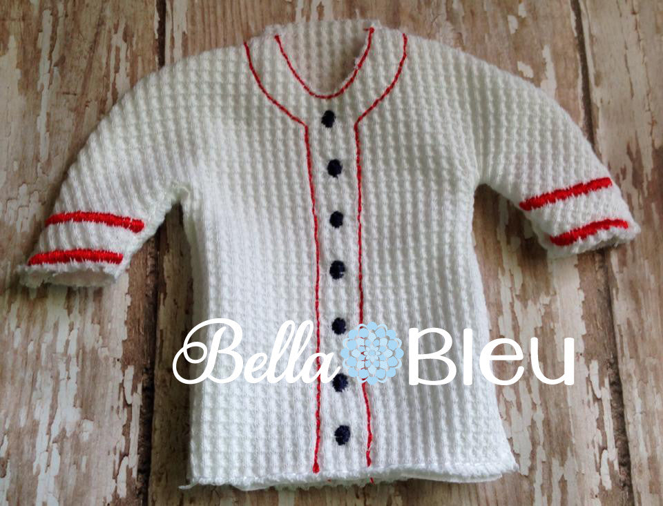 ITH In The Hoop Elf Baseball Jersey Sweater Shirt Embroidery Design