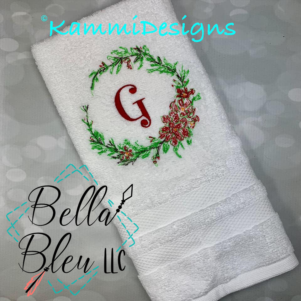 Christmas Poinsettia Wreath Scribble Sketchy