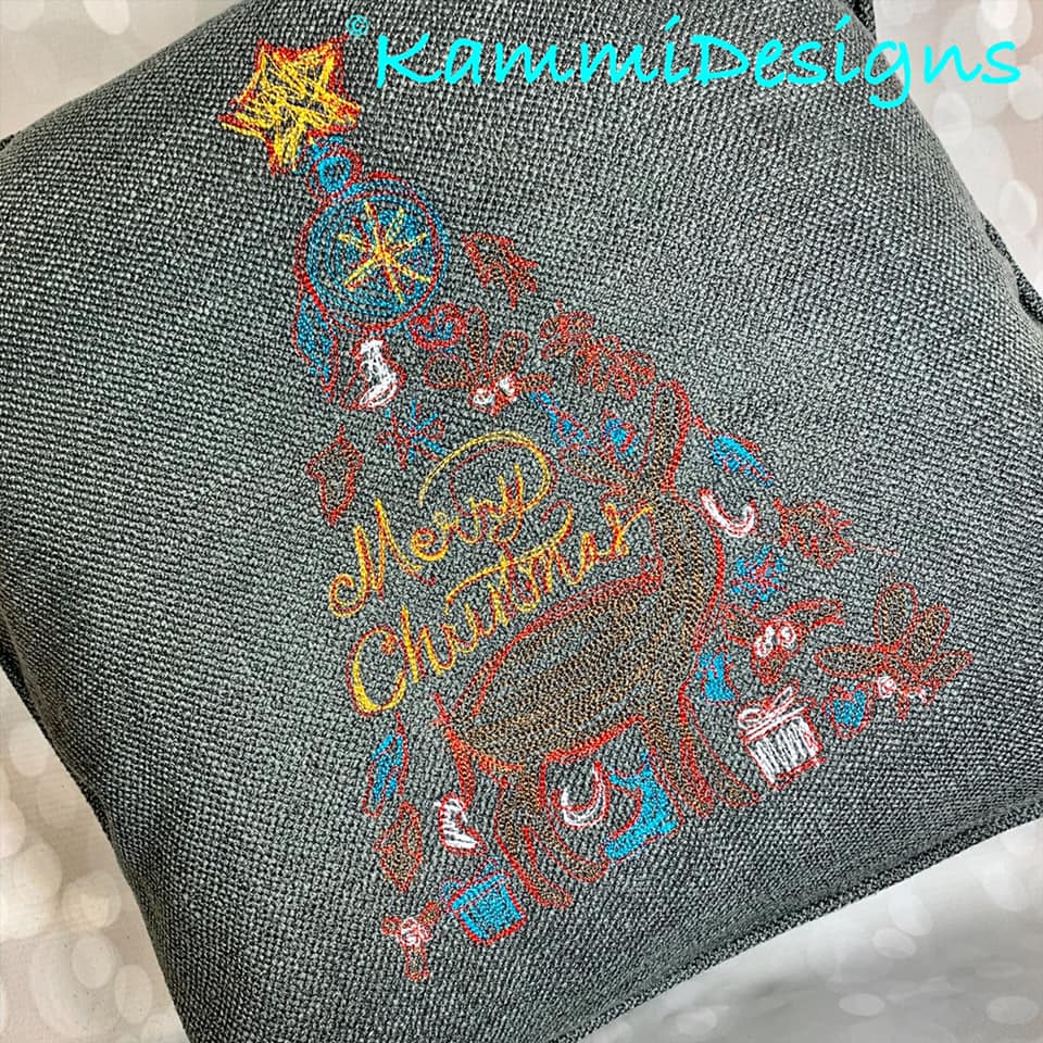 Merry Christmas Tree Scribble Sketchy