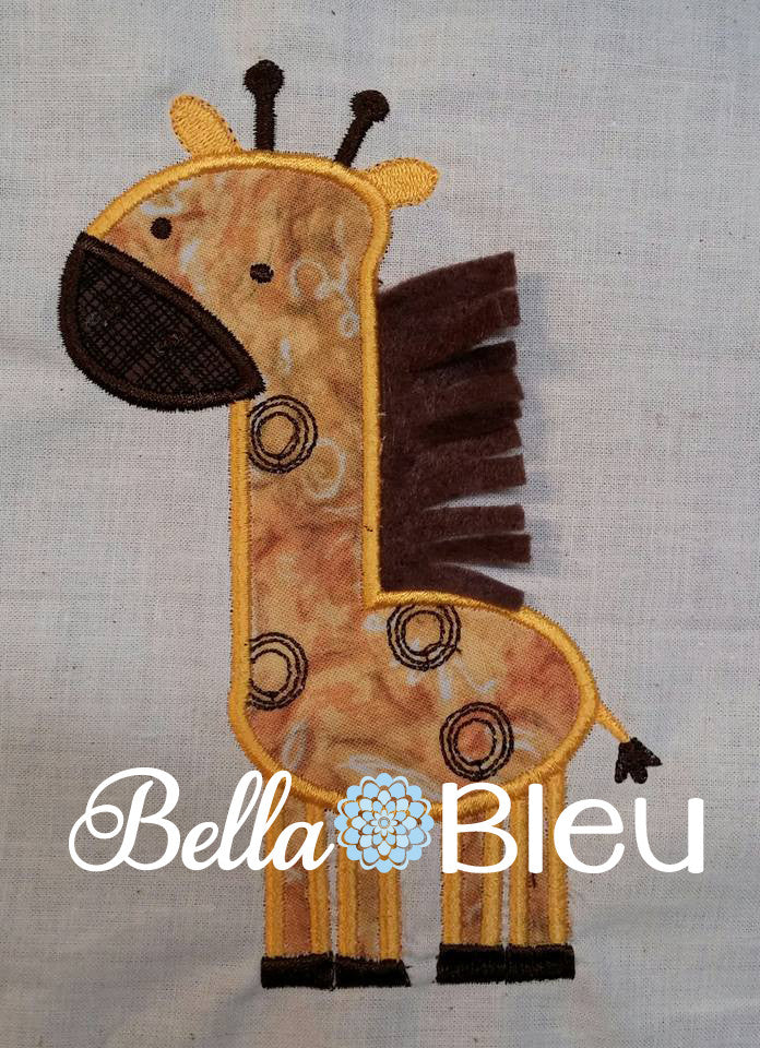 Giraffe Jungle Animal Machine Embroidery Design