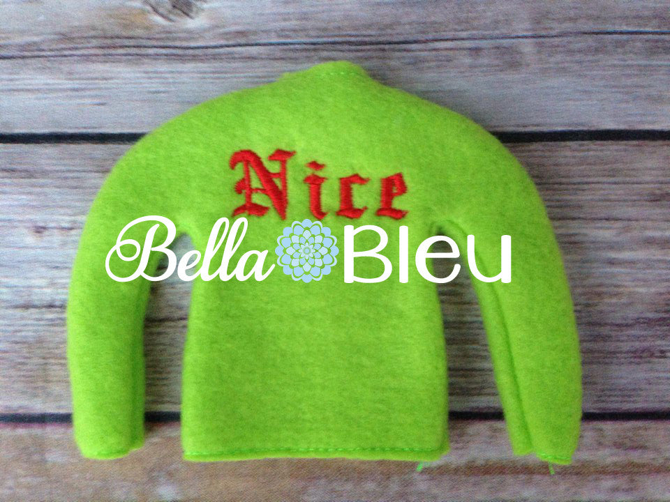 ITH In The Hoop Elf Nice Elf Sweater Shirt Machine Embroidery Design