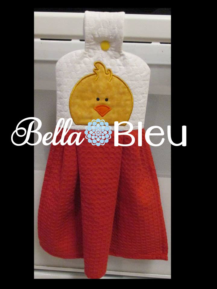 Farm Baby Chick Hooded Towel or Bib peeker Topper Machine Embroidery Applique Design