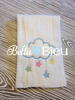 Applique Baby Cloud with Stars Machine Embroidery design