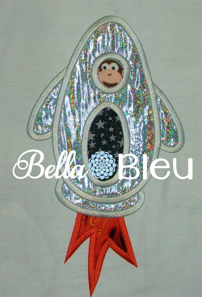 Rocket Space ship Outer Space Machine Applique Embroidery design