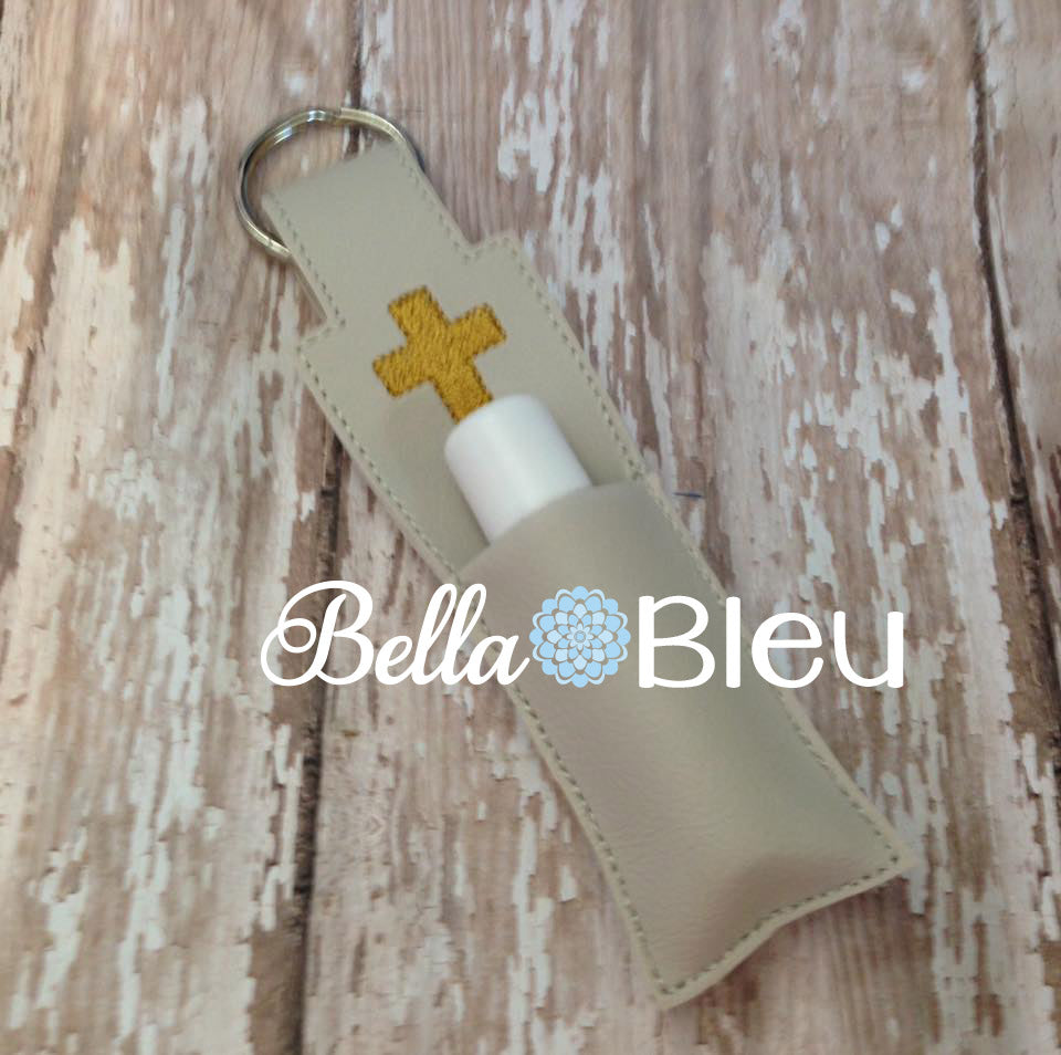 ITH In the hoop Religious Cross chapstick key fob holder machine embroidery design