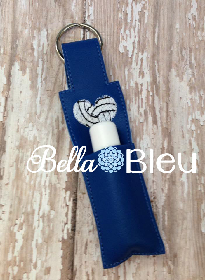 ITH in the hoop Volleyball chapstick key fob holder machine embroidery design