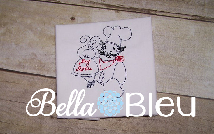 My Menu Kitchen Chef colorwork redwork machine embroidery design