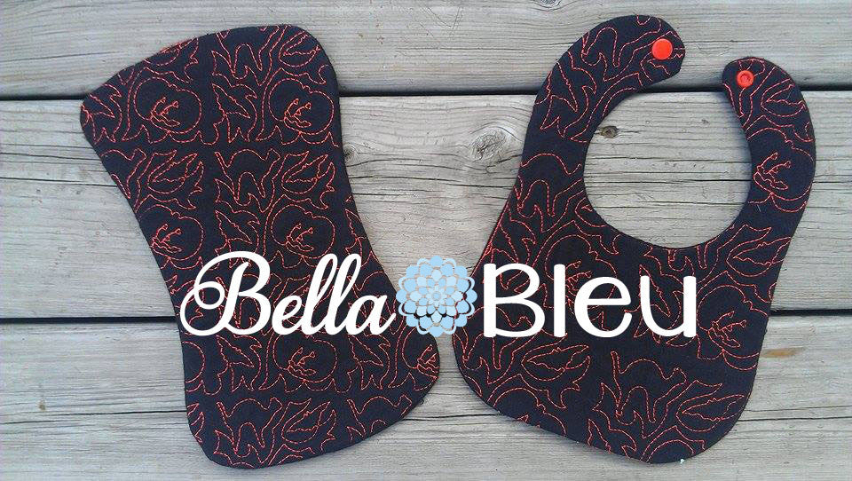 ITH In The hoop Baby Bib with Halloween Quilting Stipple Pattern Machine Embroidery Design