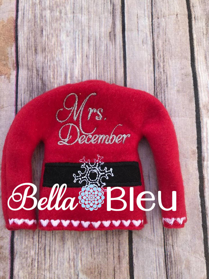 Mrs December Santa Claus Elf Sweater Shirt
