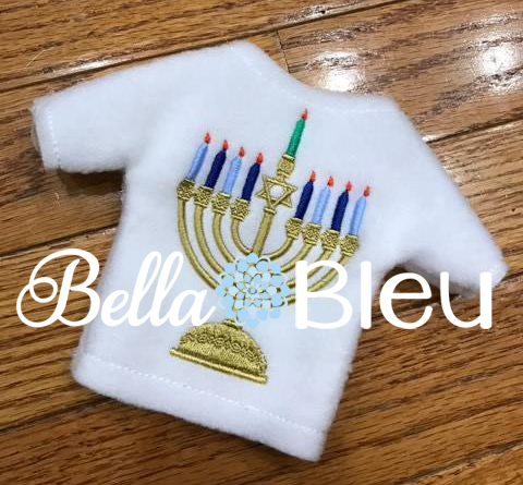 ITH Hannah the Hero Jewish Menorah sweater shirt machine embroidery design like elf clothes