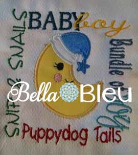 Baby Boy Moon Subway Art Machine Applique Embroidery Design