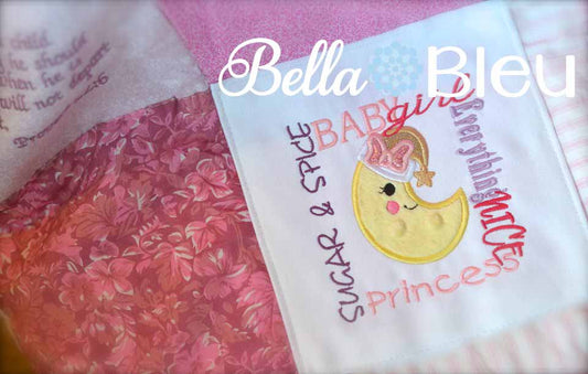 Baby Girl Subway Art Princess Moon Machine Applique Embroidery Design