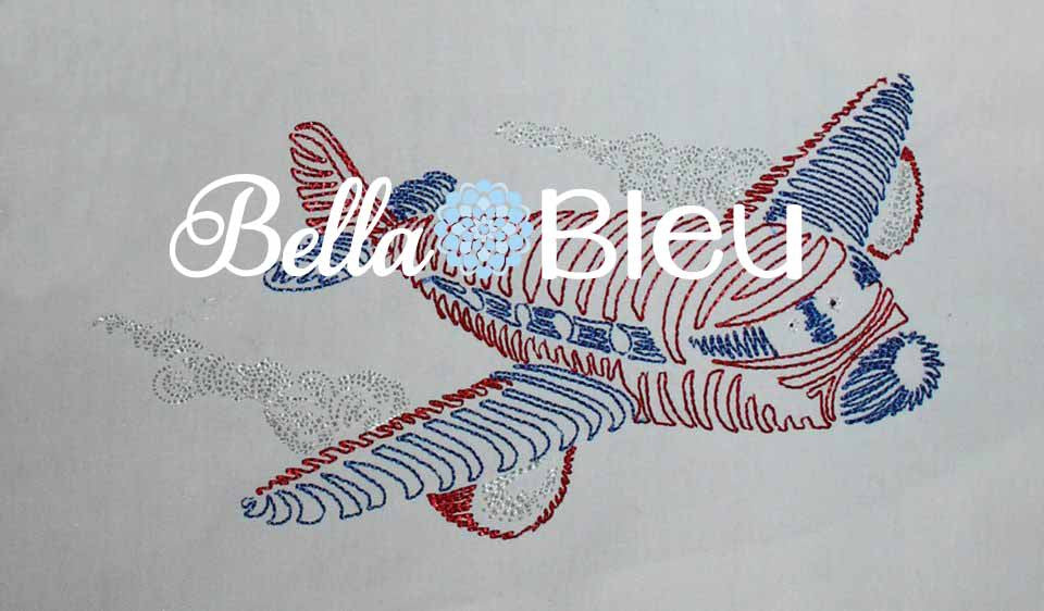 Airplane #4 Colorwork Quick Stitch Machine Embroidery Design