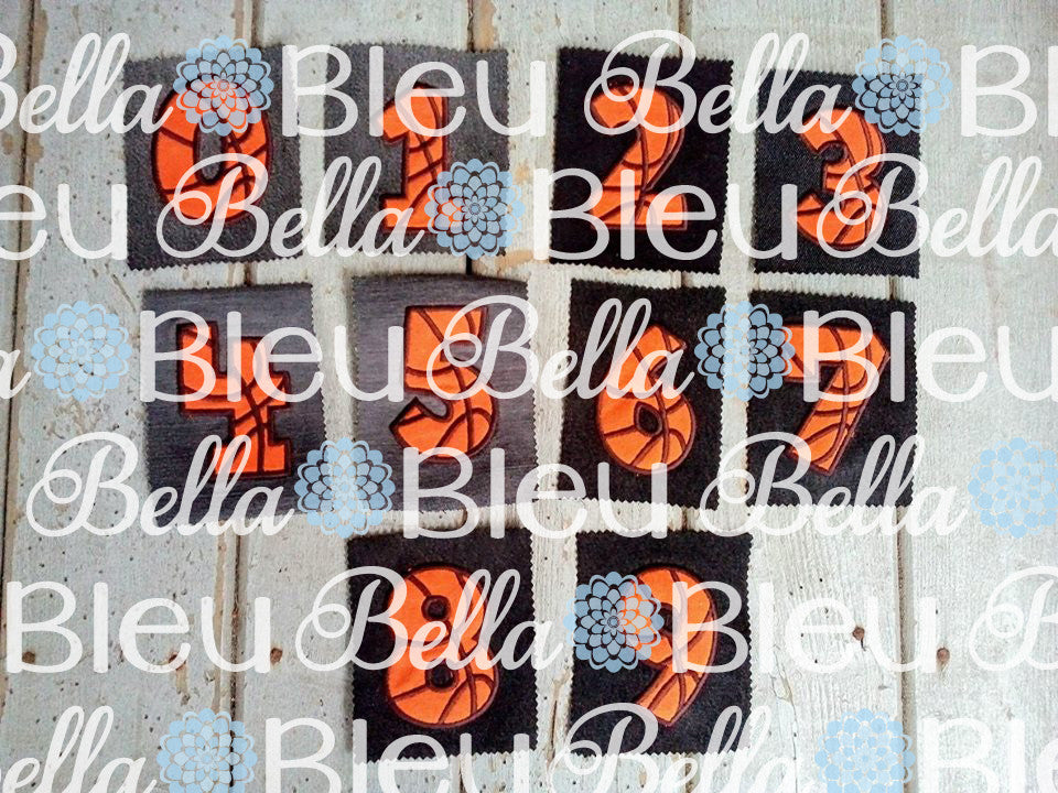 Basketball Applique Numbers 0-9 Machine Embroidery Design