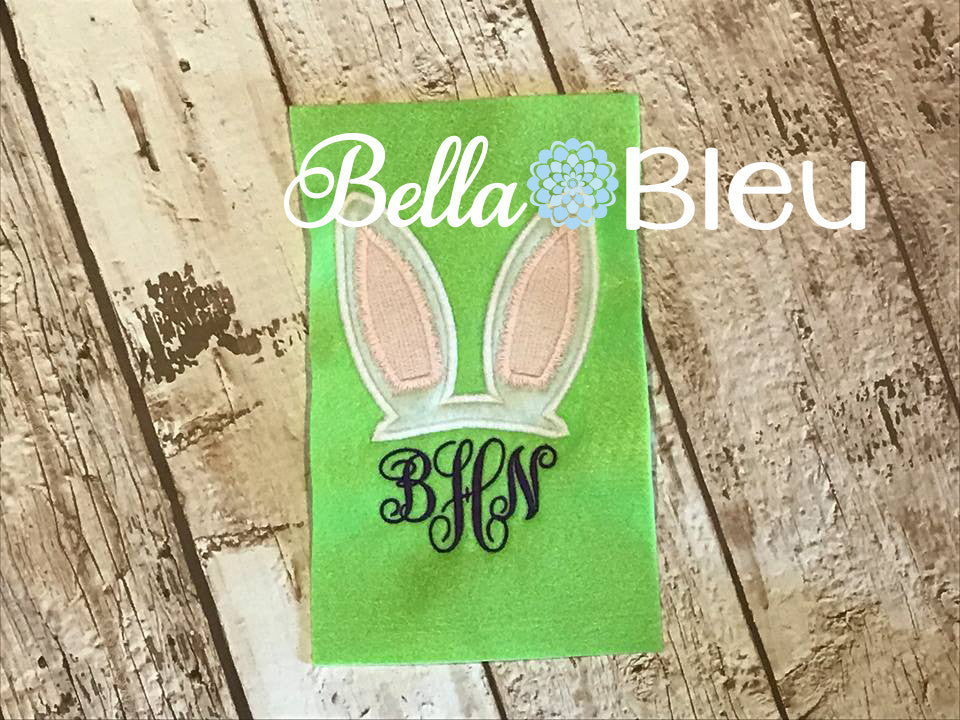 Easter Bunny Ears Topper for Monogramming Machine Applique Embroidery Design