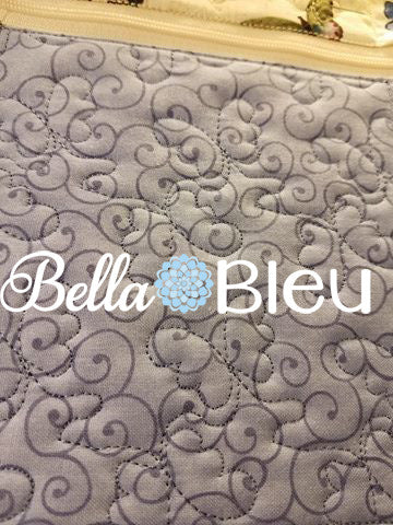 ITH In the Hoop Purse with Butterfly Butterflies Quilting Stipple Stitch 6x10 zipper bag