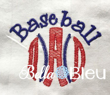 Baseball Dad sketchy baseball cap hat machine embroidery design