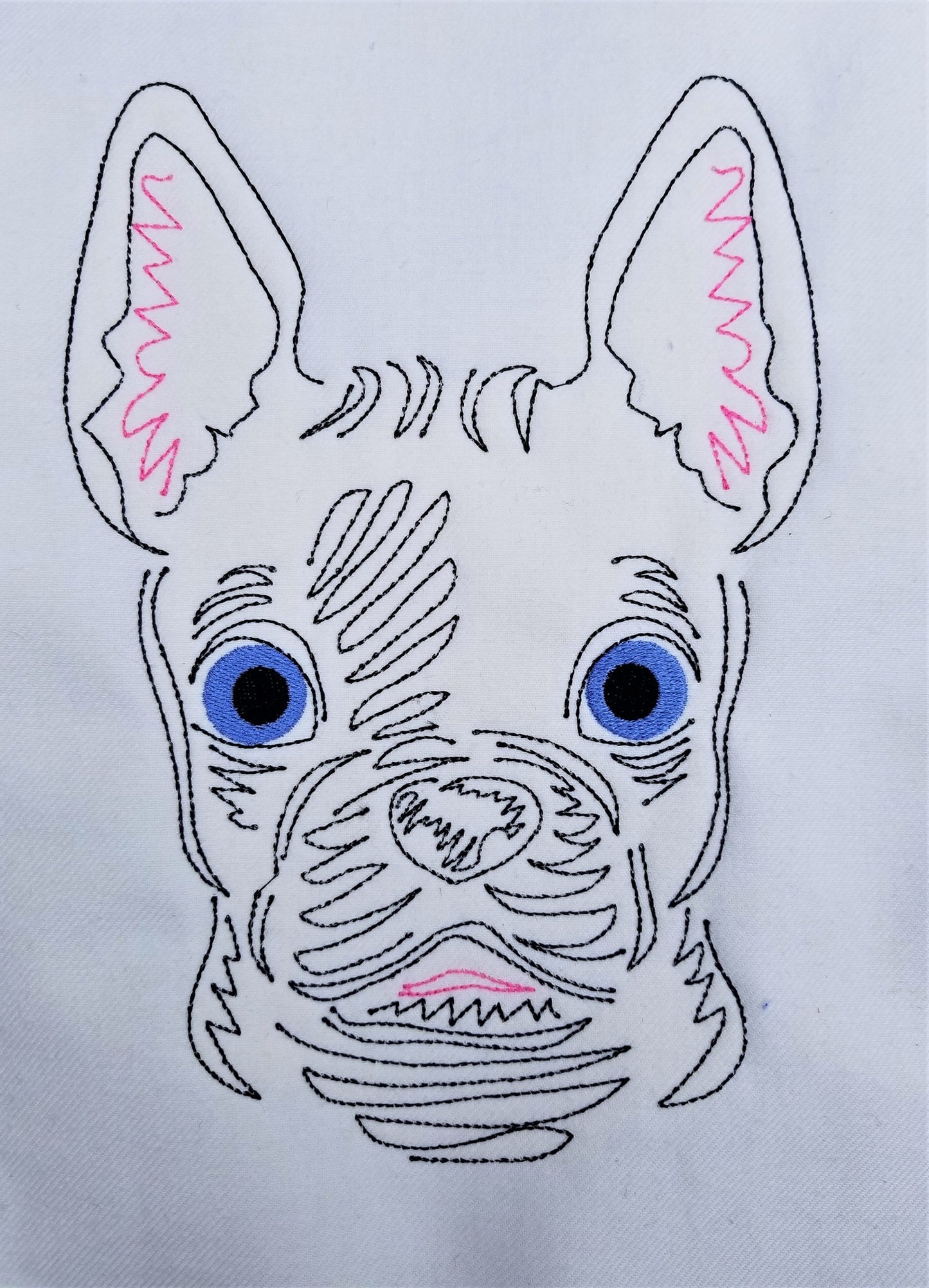 French Bulldog Colorwork embroidery