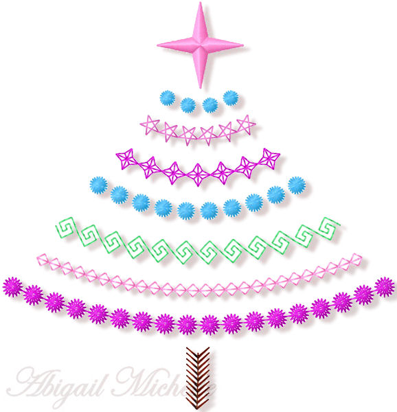 Christmas Tree Border Motif design