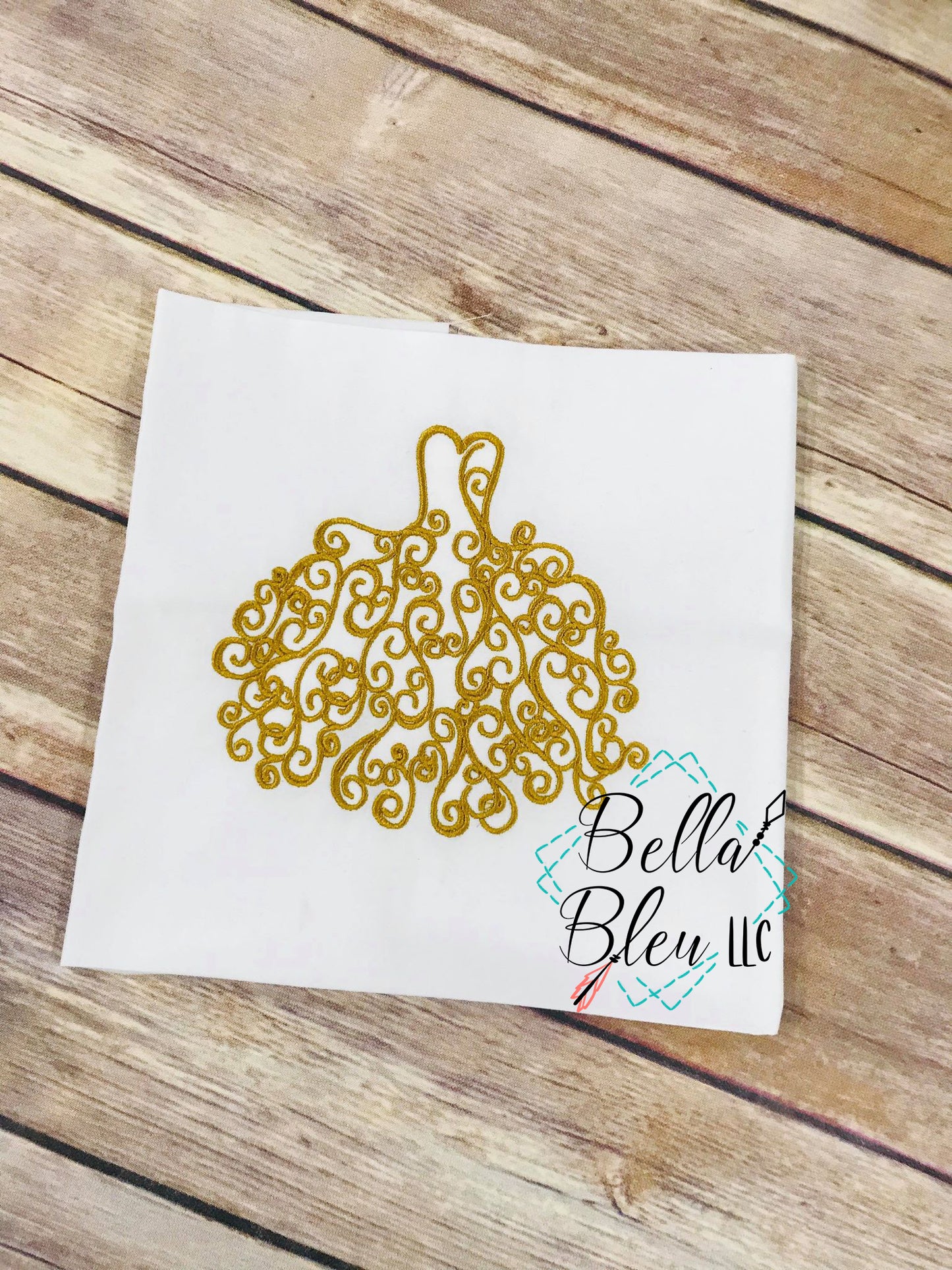 Swirly Wedding dress embroidery design
