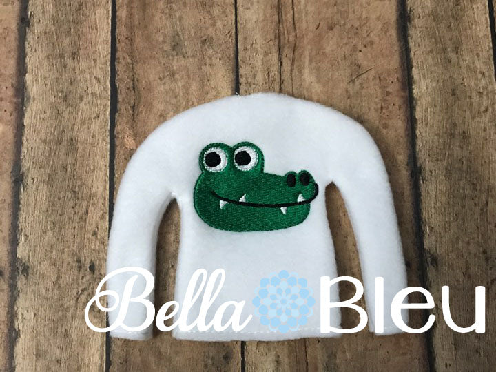 Gators Gator Mascot Elf Sweater shirt in the hoop machine embroidery design