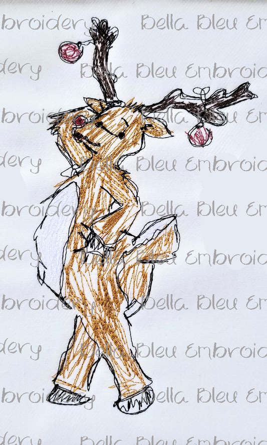 Vixey Vixen Christmas Reindeer Scribble