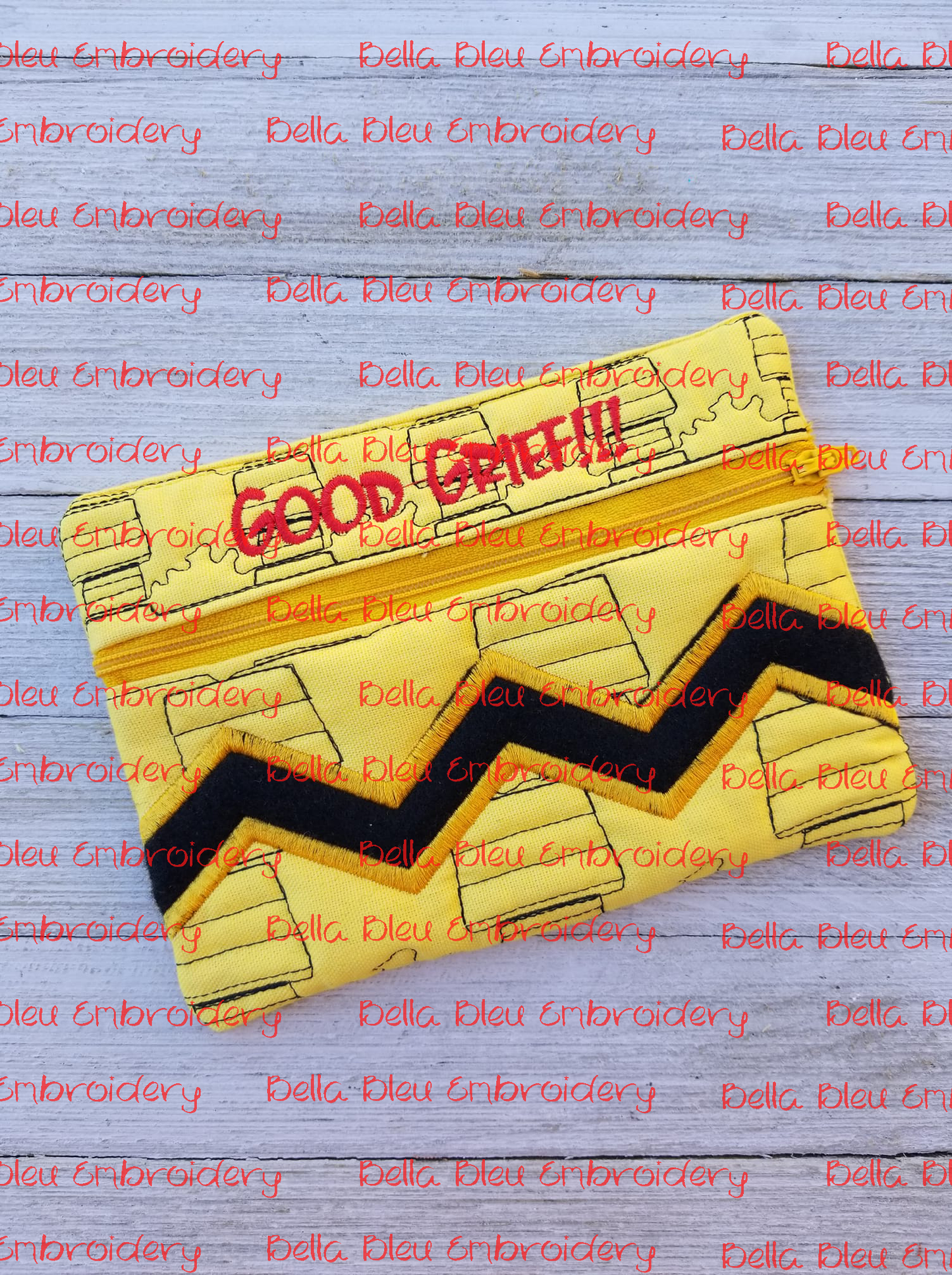 In the Hoop Good Grief zipper bag