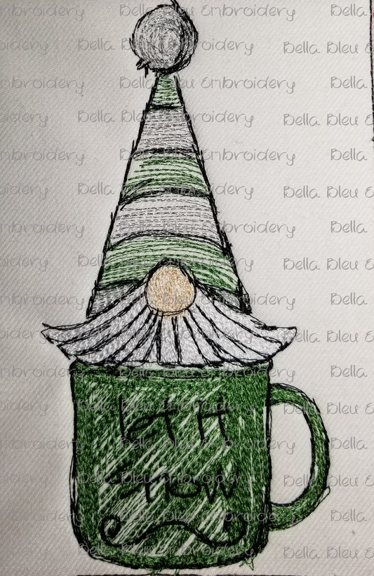 Let It Snow Christmas Gnome Scribble