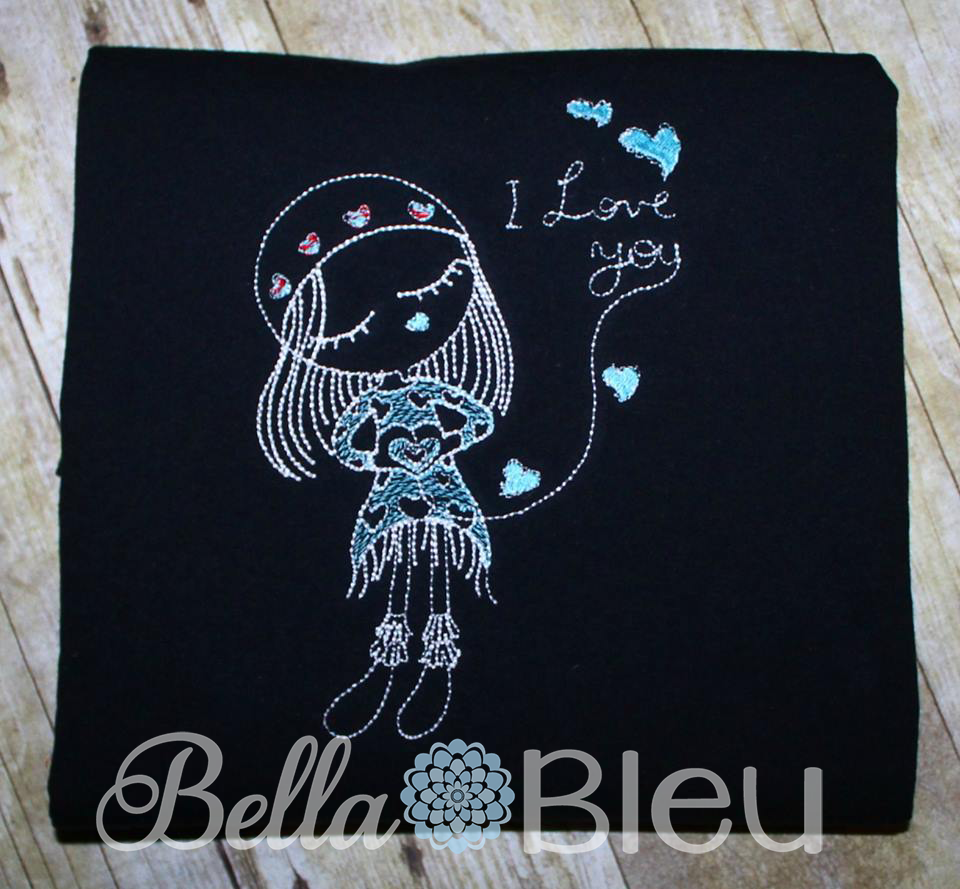 Sketchy I love you Valentines Girl