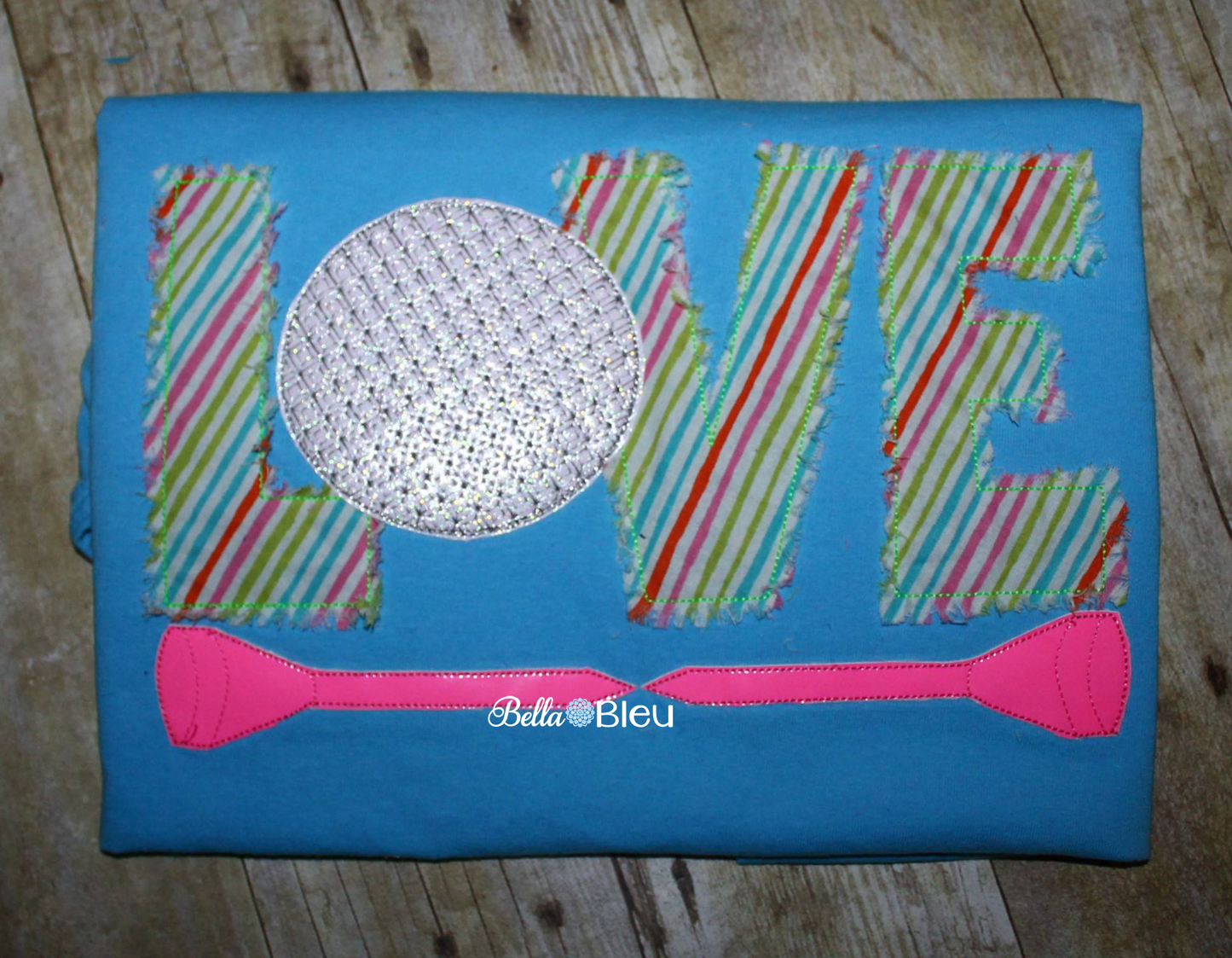 Raggy Love Golf Applique Machine Embroidery design