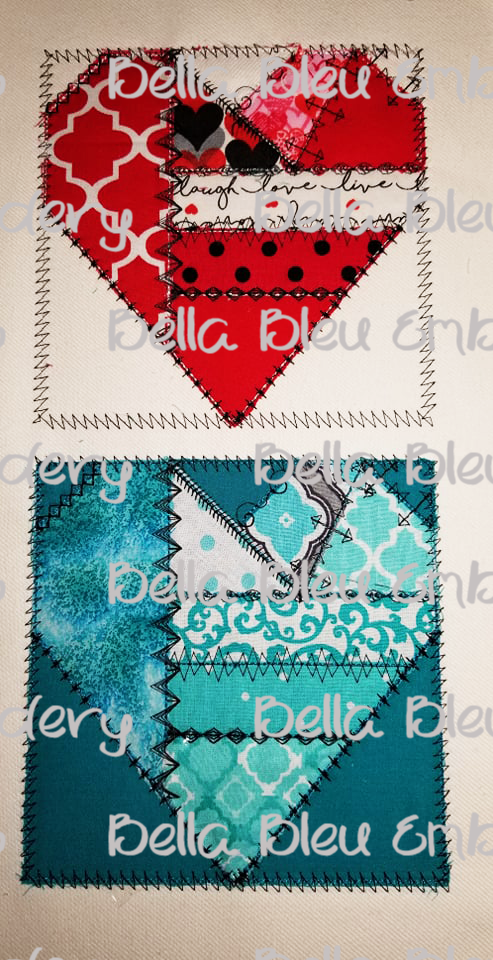 ITH Heart pieced Quilt Block