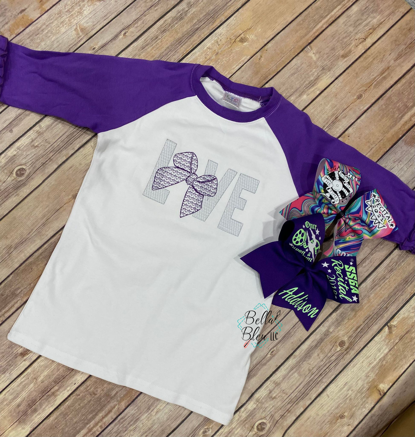 Love Cheer Bow Motif embroidery design