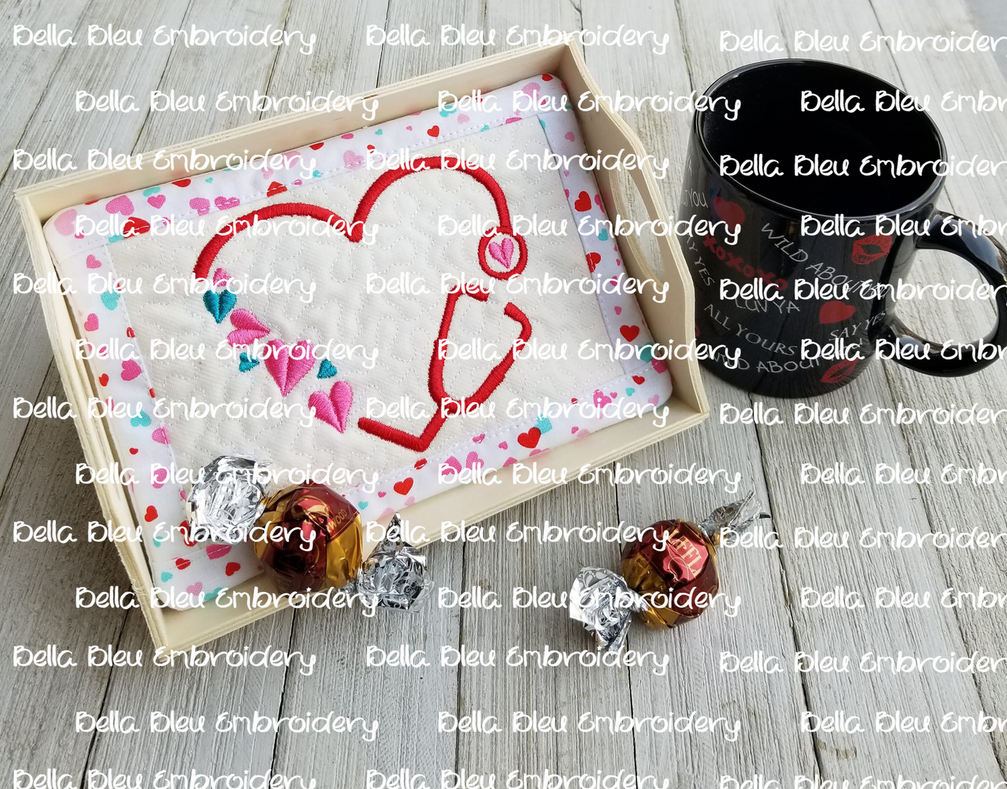 Monogram Valentines Stethoscope Frame