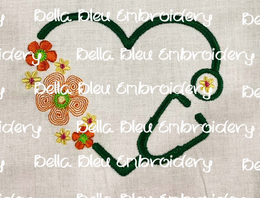 Monogram Spring Heart Stethoscope Frame