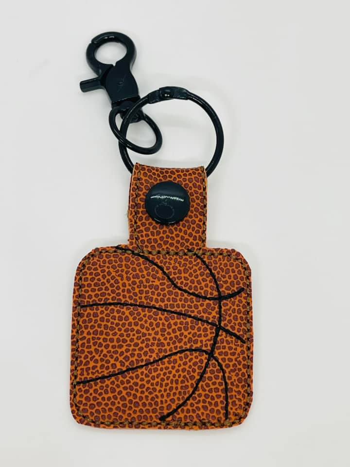 Basketball Stitches Snap Key Fob