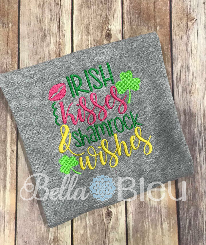 Irish Kisses & Shamrock Wishes St Patrick's Day Saying