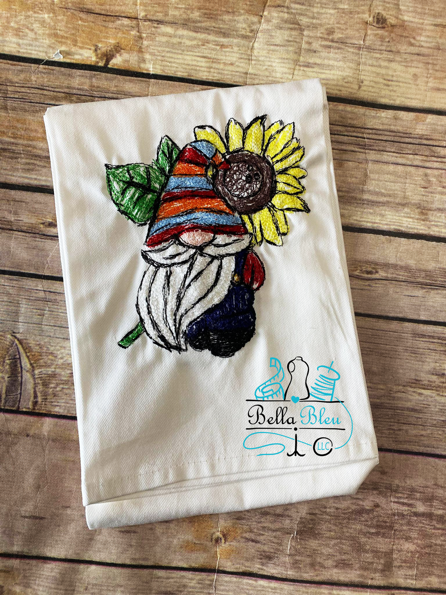 Gnome holding Sunflower Scribble Sketchy