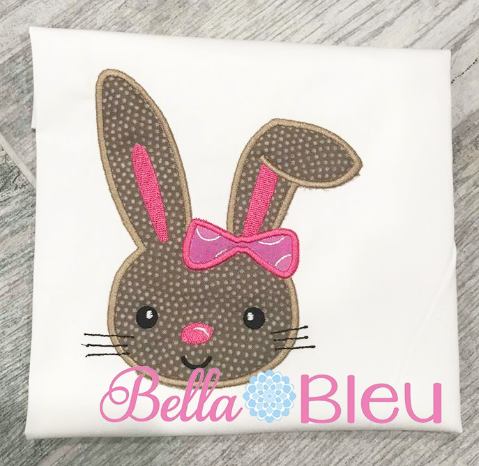 Easter Bunny with Floppy Ear Machine Applique Embroidery Design SL