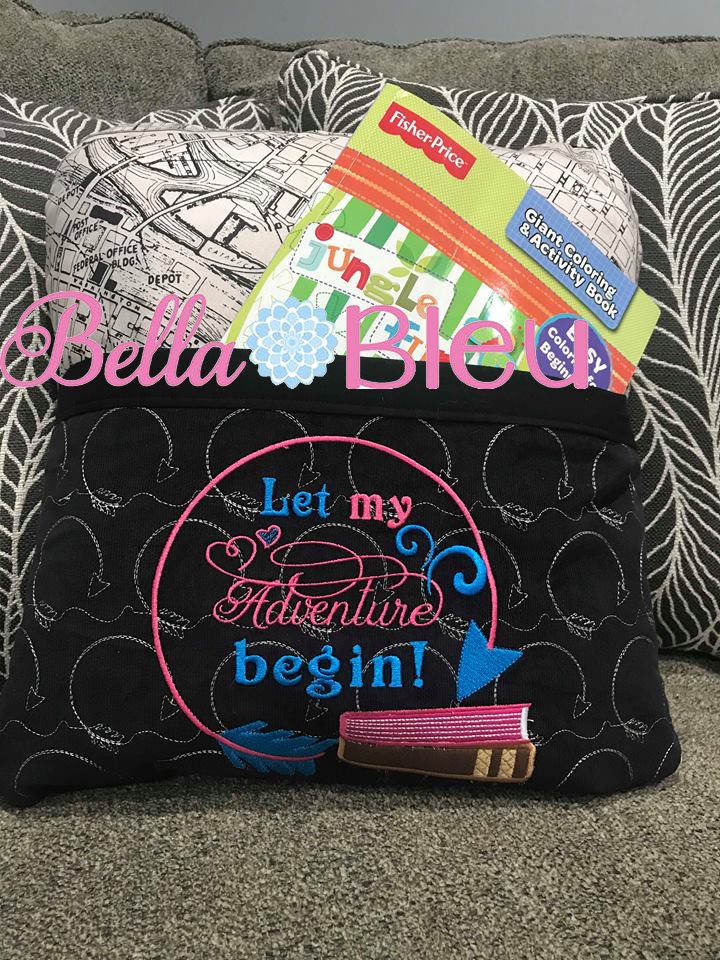 Let my Adventure Begin Saying Embroidery Design with Books