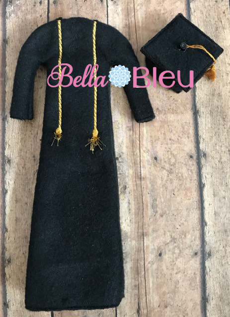 Graduation Elf Cap and Gown ITH project set shirt Bella Bleu Embroidery Graduation Elf Cap and Gown ITH project set shirt Bella Bleu Embroidery