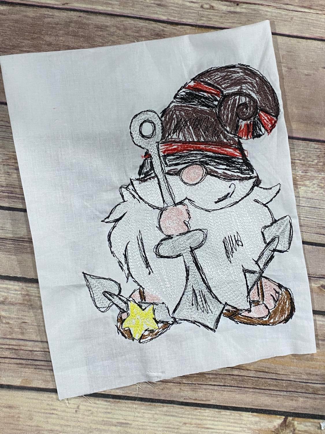 Sea Gnome 3 Scribble with Anchor