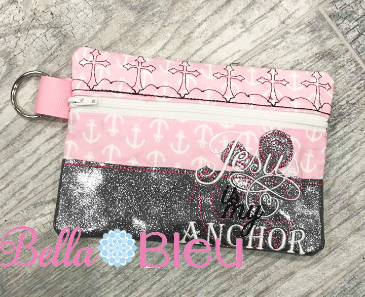 ITH Anchor Jesus is my Anchor Wallet Machine embroidery design