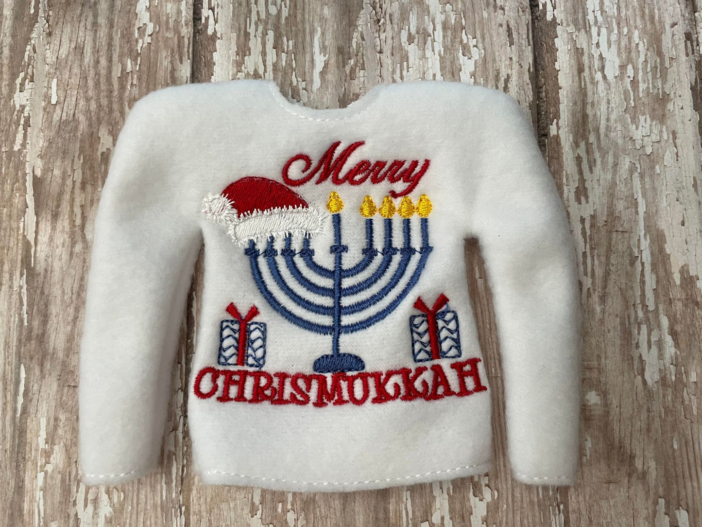 Merry Chrismukkah Hanukkah ITH Elf Sweater Shirt