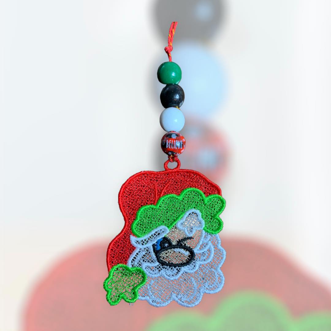 FSL Christmas Santa ITH Christmas Ornament