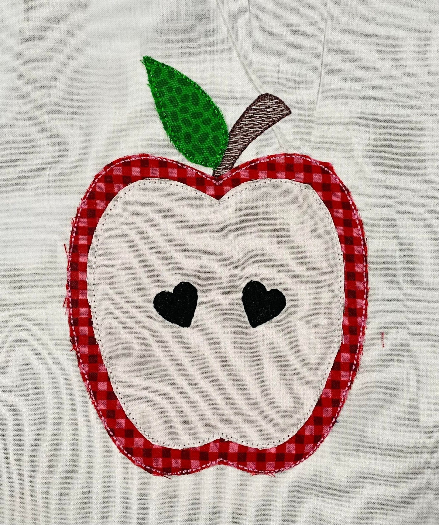 Applique Apple half bean stitch