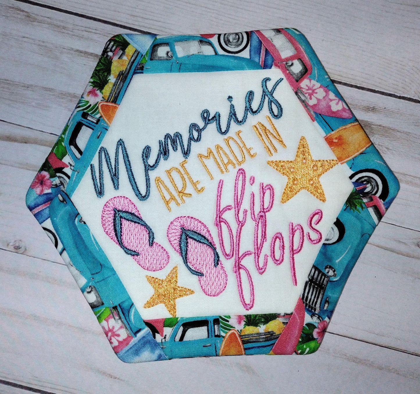 Memories are made in flip flops beach saying