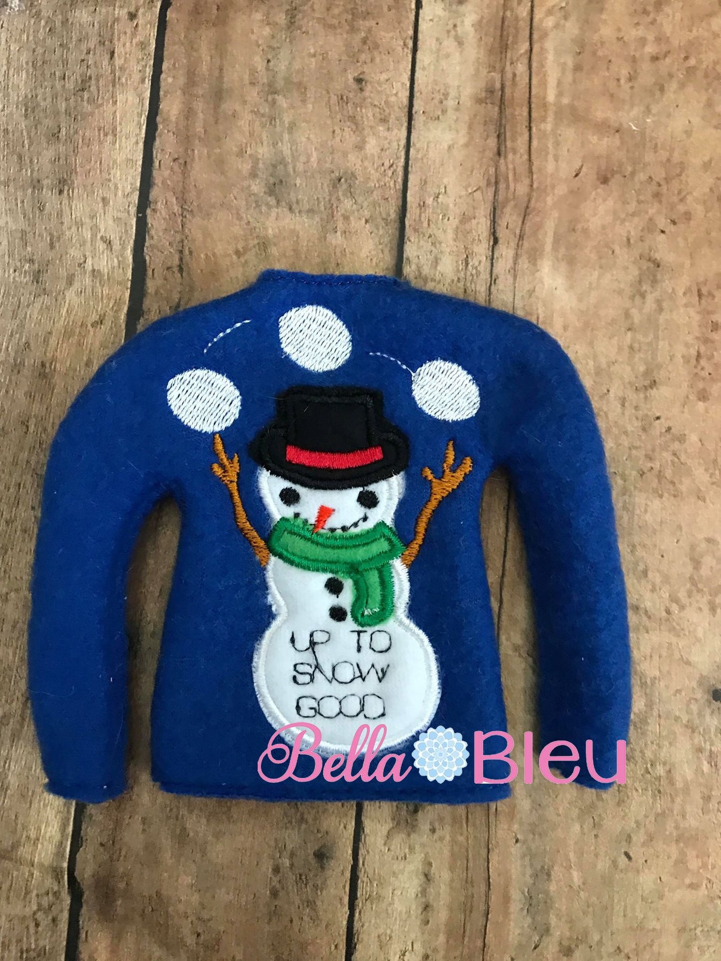 ITH Up to Snow Good Snowman Elf Sweater Shirt Machine Embroidery design