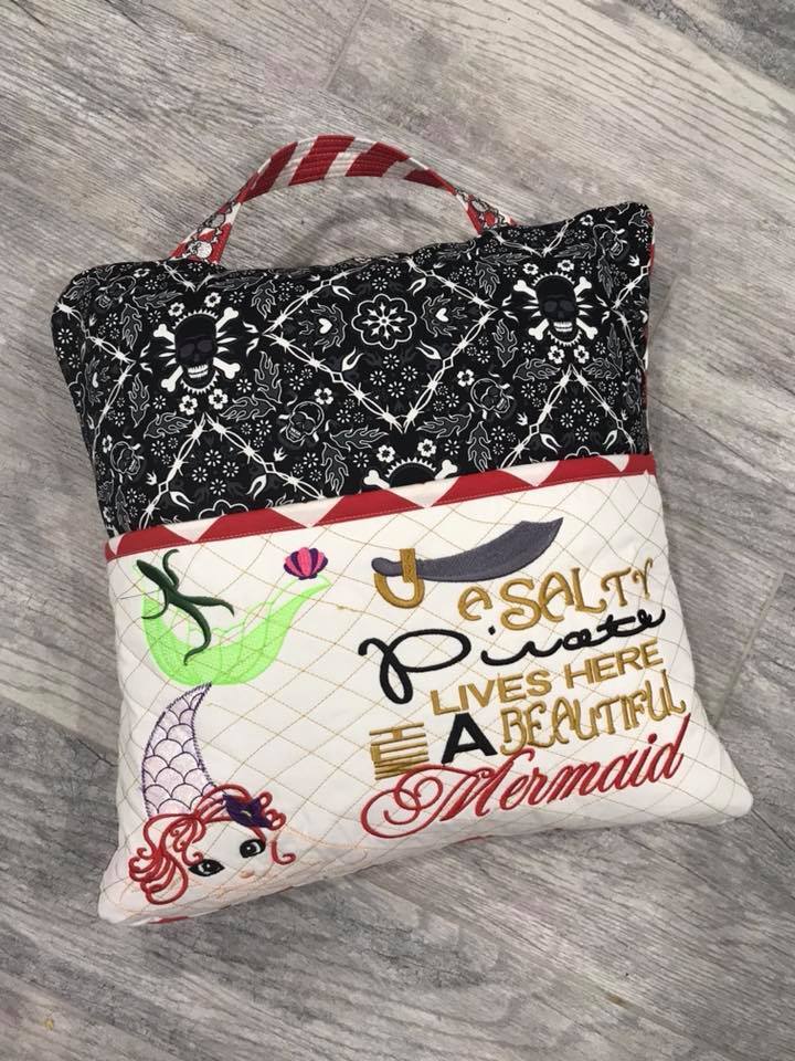Sketchy Mermaid Machine Embroidery Designs Reading pillow