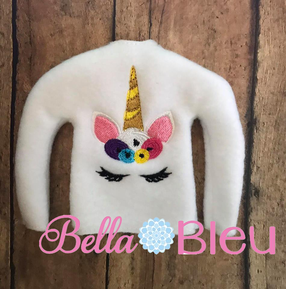 ITH Sleeping Face Unicorn Elf Sweater Shirt Machine Embroidery design